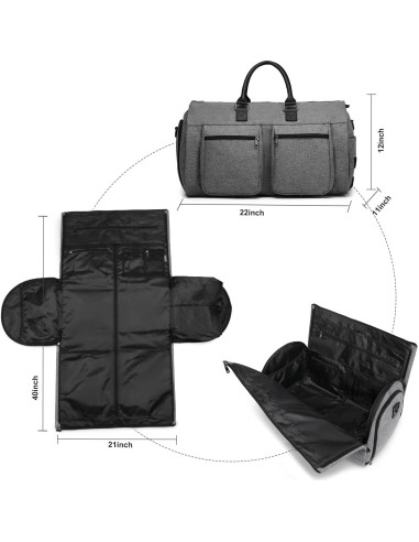 Bolsa de Duffle Rodante Seyfocnia 55.88x27.94x30.48cm Gris