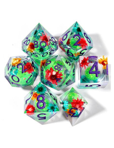 Juego de Dados Luminosa de Resina GuanShuo D&D 7 Piezas