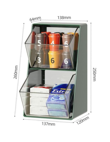 Soporte Organizador K Cup BILLION GOLD Verde 2 Cajones