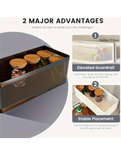 Estante Magnético para Especias WOCHUANGSI Negro 35.1x13x9.9cm 2