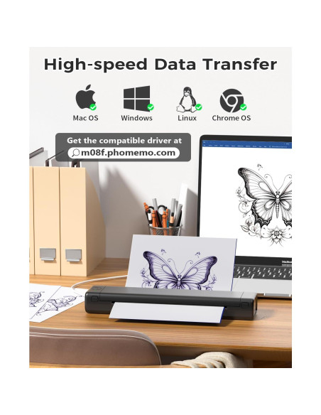 Impresora de Plantillas de Tatuaje COLORWING M08F Inalámbrica