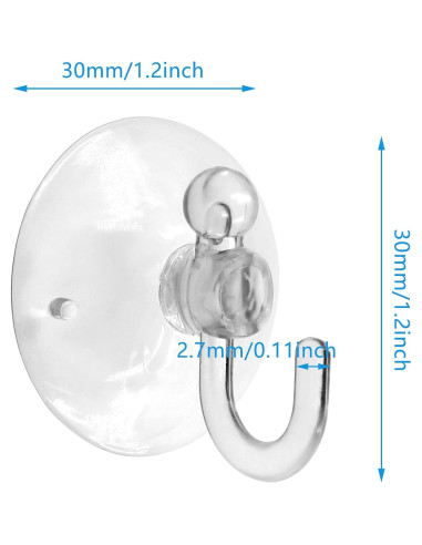 Ganchos de Ventosa Transparentes Piutouyar 20Pcs 30mm