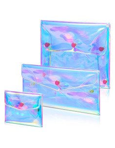 Conjunto 3 Bolsas de Maquillaje Holográficas Patelai - Tamaños Mixtos