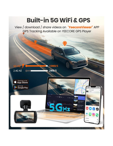 Cámara de Tablero Dual YEECORE D22 4K GPS WiFi 5G