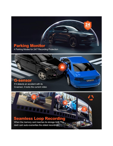 Cámara de Tablero Dual YEECORE D22 4K GPS WiFi 5G