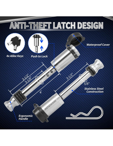 Enganche de Remolque Ajustable METOWARE Aluminio 5,670 kg