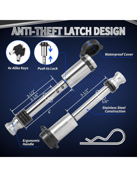 Enganche de Remolque Ajustable METOWARE Aluminio 5,670 kg