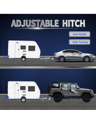 Enganche de Remolque Ajustable METOWARE Aluminio 5,670 kg