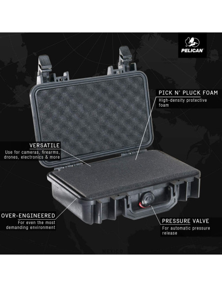 Estuche Protector Pelican 1170 Negro Impermeable IP67