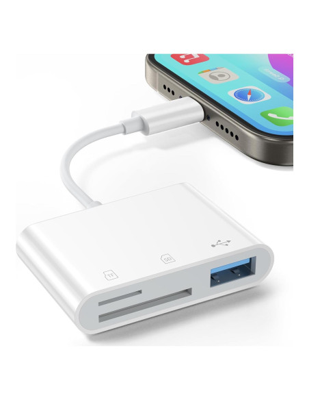 Adaptador de Cámara USB-C SUNTRSI con Lector SD y MicroSD