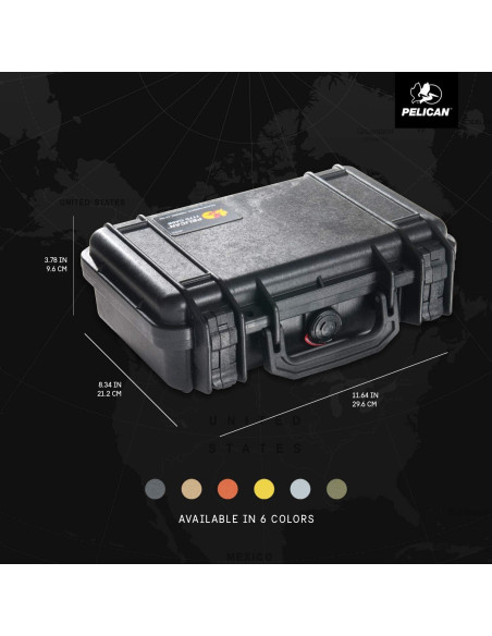 Estuche Protector Pelican 1170 Negro Impermeable IP67