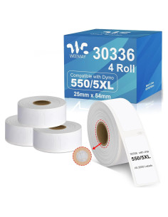 Etiquetas Weemay 30336 para DYMO 25mm x 54mm - 4 Rollos