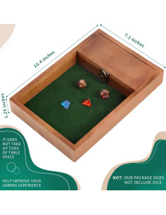 Bandeja de lanzamiento de dados de madera XINSHUOCH con almacenamiento 2