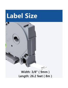 Paquete de 4 Cintas Laminadas Msudoku TZe-221 9mm Negro sobre Blanco 2