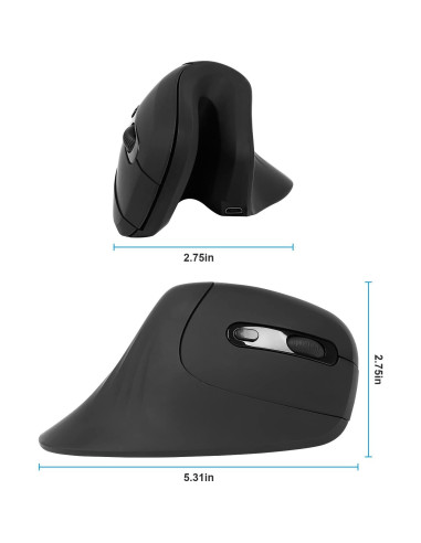 Ratón Vertical Inalámbrico YOCUNKER Tamaño L 6 Botones