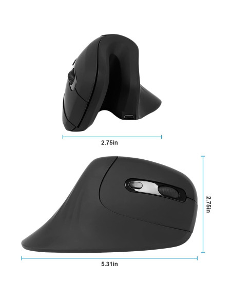 Ratón Vertical Inalámbrico YOCUNKER Tamaño L 6 Botones