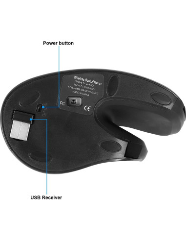 Ratón Vertical Inalámbrico YOCUNKER Tamaño L 6 Botones