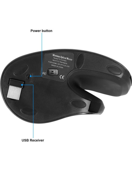 Ratón Vertical Inalámbrico YOCUNKER Tamaño L 6 Botones