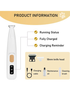 Recortadora de patas de perro Saffory recargable USB 35dB 2