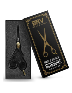 Tijeras Profesionales BRV MEN para Bigote y Barba - Negro 2