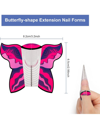 Formas de Extensión de Uñas de Gel AHIER Mariposa 100PCS