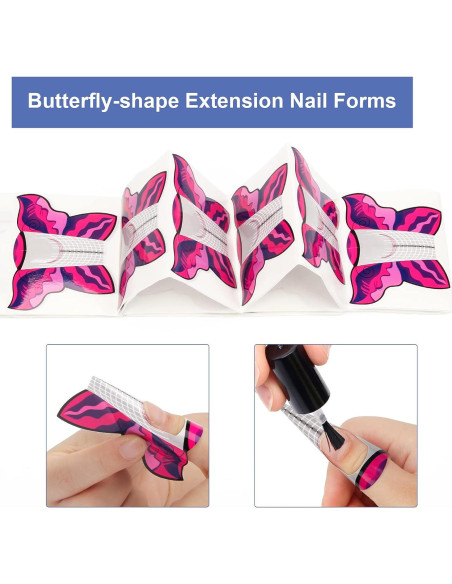 Formas de Extensión de Uñas de Gel AHIER Mariposa 100PCS