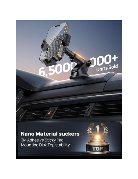 Soporte de Teléfono Ajustable GUANDA para Coche Negro