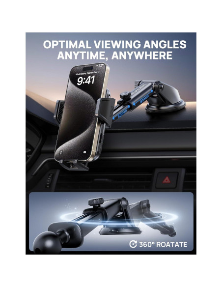 Soporte de Teléfono Ajustable GUANDA para Coche Negro