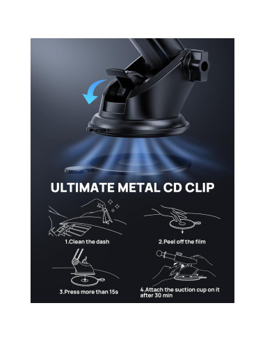 Soporte de Teléfono Ajustable GUANDA para Coche Negro