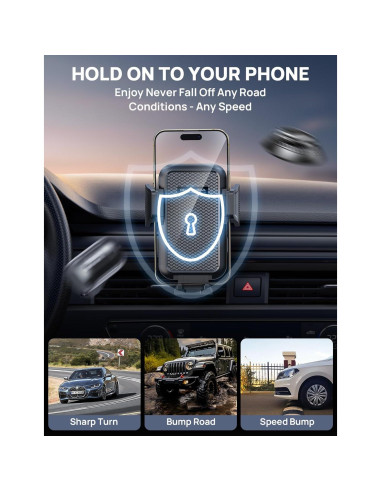 Soporte de Teléfono Ajustable GUANDA para Coche Negro