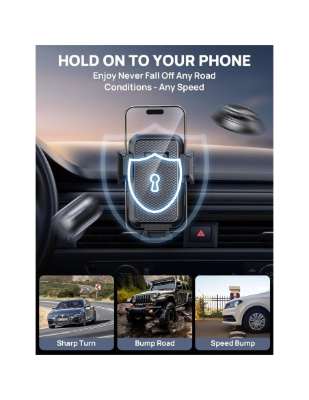 Soporte de Teléfono Ajustable GUANDA para Coche Negro