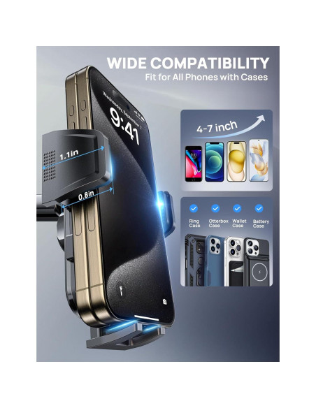 Soporte de Teléfono Ajustable GUANDA para Coche Negro