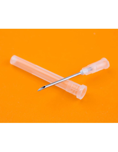 Aguja desechable Luer Lock 100Pack 16G 3.18cm Acero Inoxidable