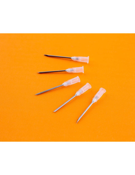 Aguja desechable Luer Lock 100Pack 16G 3.18cm Acero Inoxidable