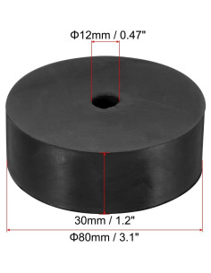Espaciador de Goma Antivibración PATIKIL 80 mm OD 4 Pcs 2