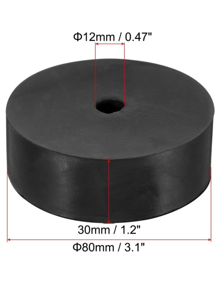 Espaciador de Goma Antivibración PATIKIL 80 mm OD 4 Pcs