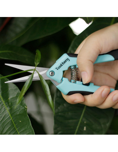 3 Tijeras de Podar TOOLTENG Azul, Cuchilla Recta, Ergonomía