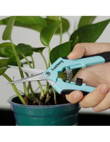 3 Tijeras de Podar TOOLTENG Azul, Cuchilla Recta, Ergonomía