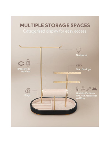 Organizador de Joyería ChuStory Negro 23.5x13.6x30.5 cm