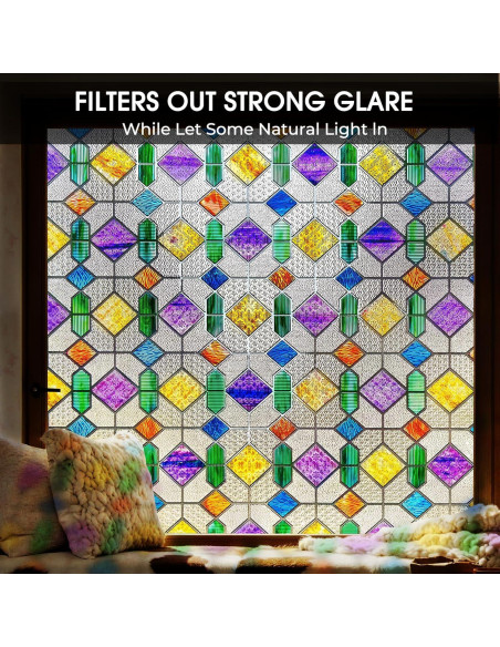 Película de Ventana Windimiley 3D Colorida 42.9x100.6cm Película de Ventana Windimiley 3D Colorida 42.9x100.6cm