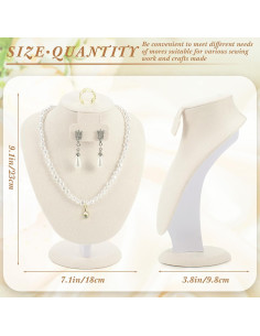 Soporte de Exhibición de Collar Youyole 3 Pcs Terciopelo Beige 2