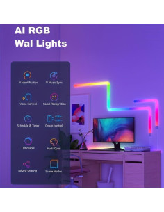 Juego de Barras de Luz LED RGB Inteligente 4 Piezas Control App 2
