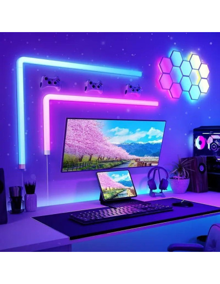 Juego de Barras de Luz LED RGB Inteligente 4 Piezas Control App