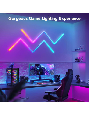 Juego de Barras de Luz LED RGB Inteligente 4 Piezas Control App
