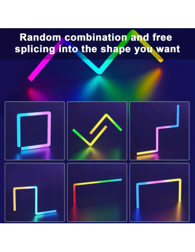 Juego de Barras de Luz LED RGB Inteligente 4 Piezas Control App