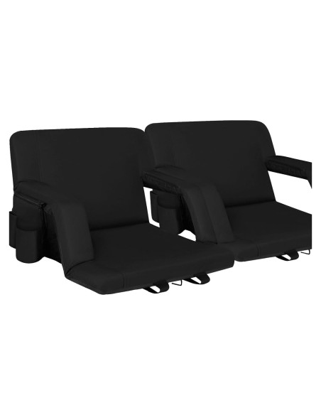Asiento de Estadio Seamander 2-Pack Negro Acolchado Plegable