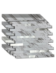 Azulejos Autoadhesivos Weimeisc 10 Hojas Mármol Blanco 28.58x32.26cm