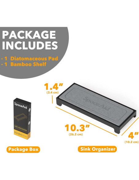 Organizador de Fregadero SpaceAid de Bambú Negro 26.2x10.2 cm