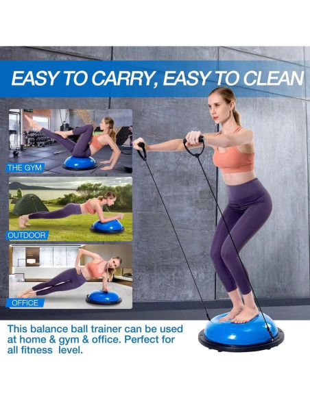 Media Pelota de Equilibrio Zeatly con Bandas de Resistencia