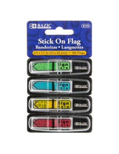 Marcadores de Página Neón BAZIC 100 Banderas 0.64x11.88 cm